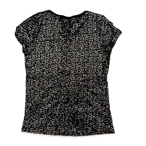 Calvin Klein Black Gold Sequined Short Sleeve Tee Shirt - Picture 2 of 4